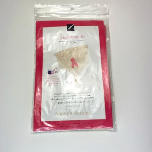 Prayer Pocket 3 Kits Nancy's Notions 'Sew For The Cure' Lace Charms 4" x 3.35" - Picture 1 of 5